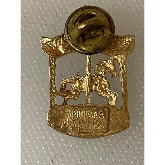 Vintage Indiana 1994-95 Carousel Horse Lapel Pin Gold-Tone - Picture 2 of 5